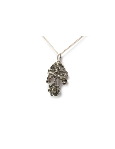 Pendentif Art Nouveau en argent serti de strass