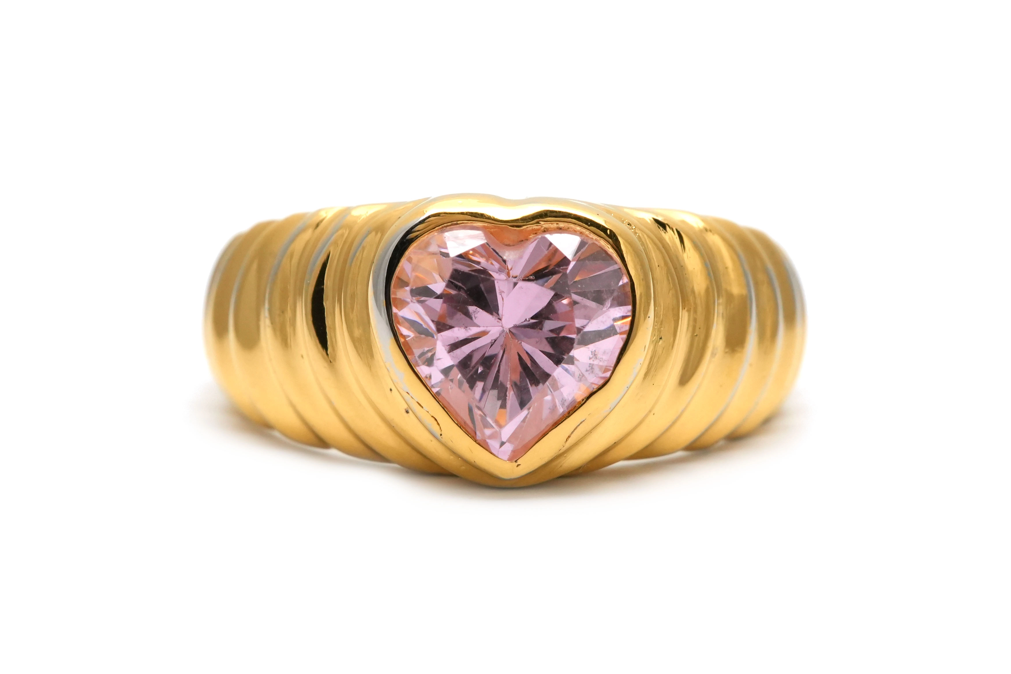 Bague contemporaine en vermeil (argent 925) sertie d'un zirconium