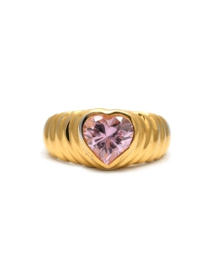 Bague contemporaine en vermeil (argent 925) sertie d'un zirconium