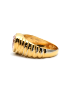 Bague contemporaine en vermeil (argent 925) sertie d'un zirconium
