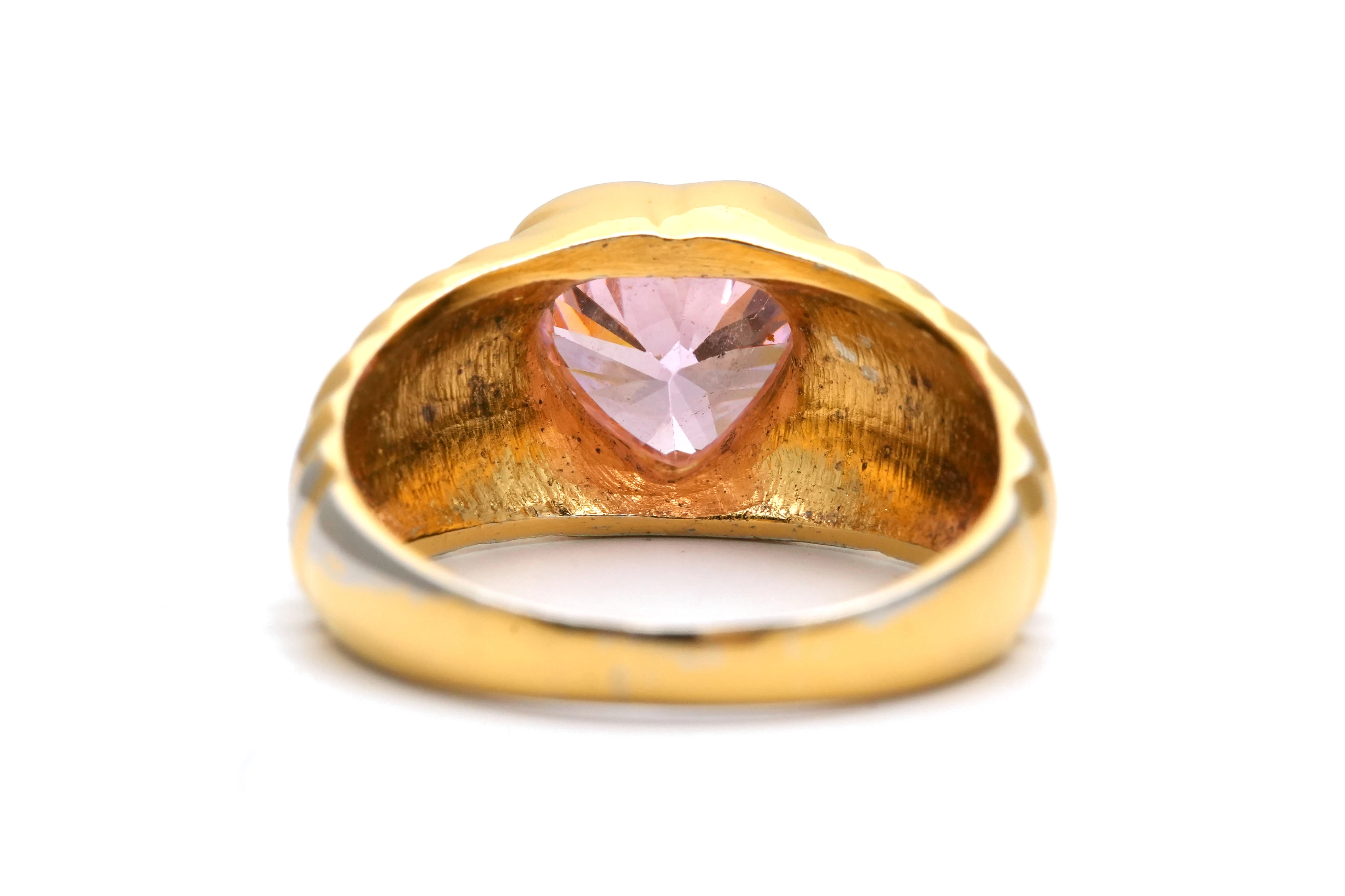 Bague contemporaine en vermeil (argent 925) sertie d'un zirconium