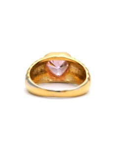Bague contemporaine en vermeil (argent 925) sertie d'un zirconium
