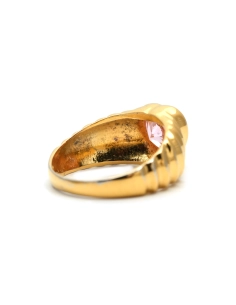 Bague contemporaine en vermeil (argent 925) sertie d'un zirconium