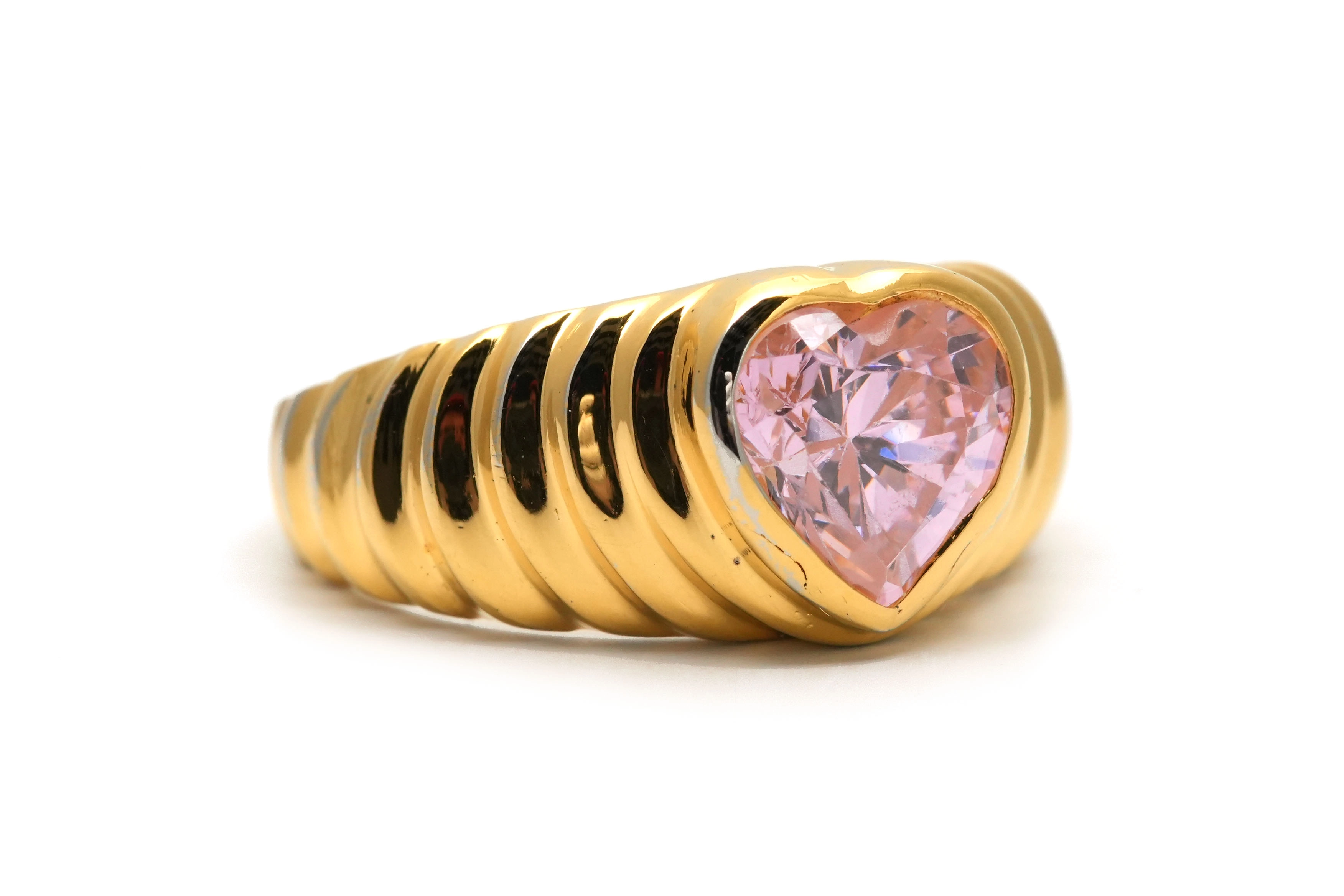Bague contemporaine en vermeil (argent 925) sertie d'un zirconium