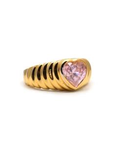 Bague contemporaine en vermeil (argent 925) sertie d'un zirconium