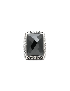 Bague contemporaine en argent 925 sertie d'une céramique
