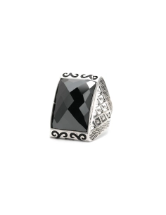 Bague contemporaine en argent 925 sertie d'une céramique