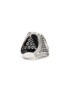 Bague contemporaine en argent 925 sertie d'une céramique