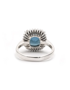 Bague contemporaine en argent 925 sertie de zirconiums