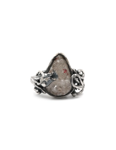 Bague contemporaine en argent 925 sertie d'un quartz