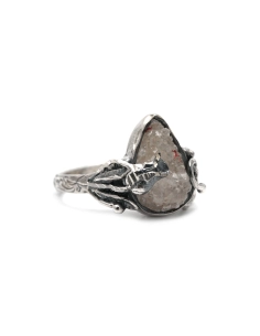 Bague contemporaine en argent 925 sertie d'un quartz