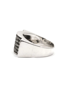 Bague Art Déco en argent 835 sertie de marcassites