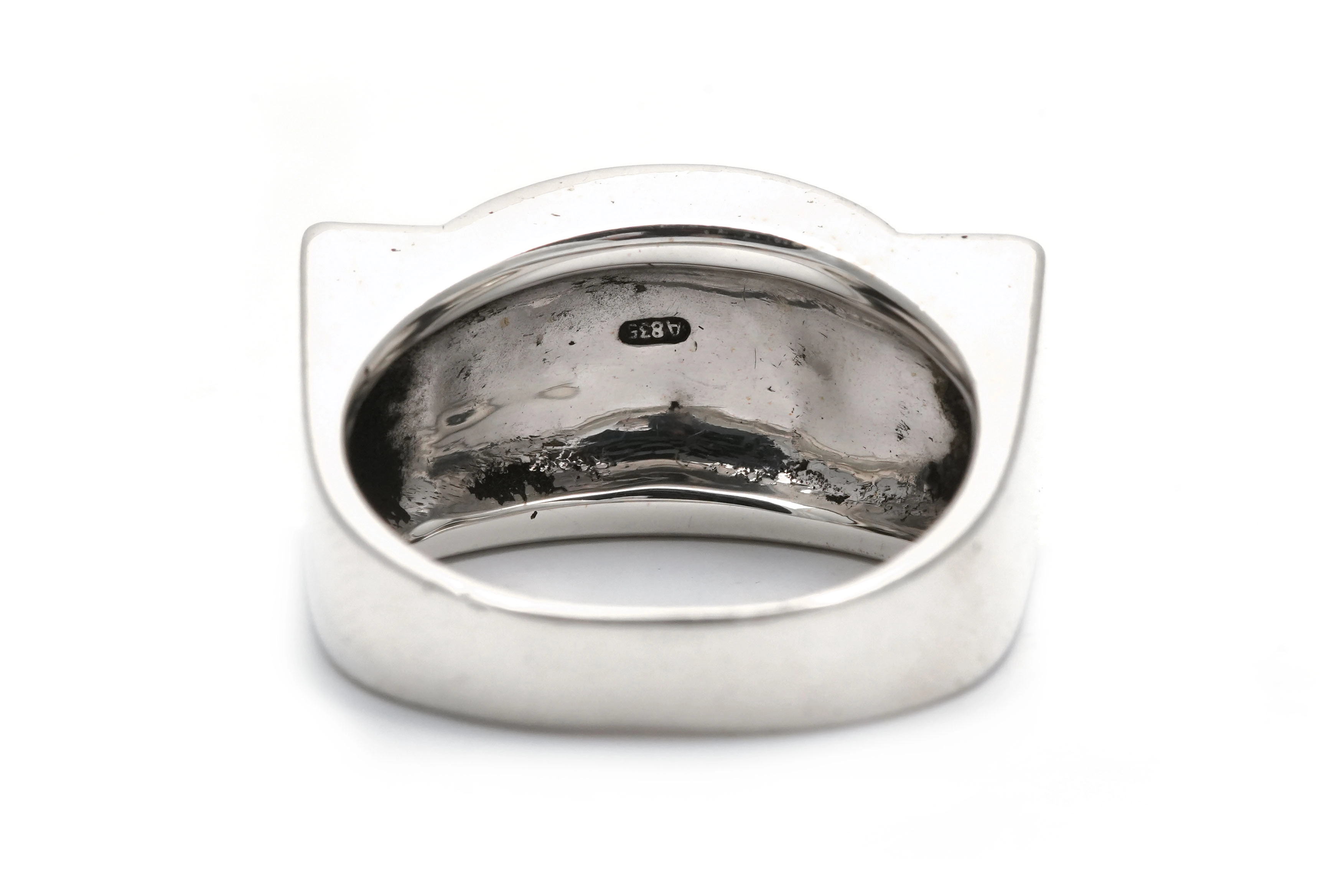 Bague Art Déco en argent 835 sertie de marcassites