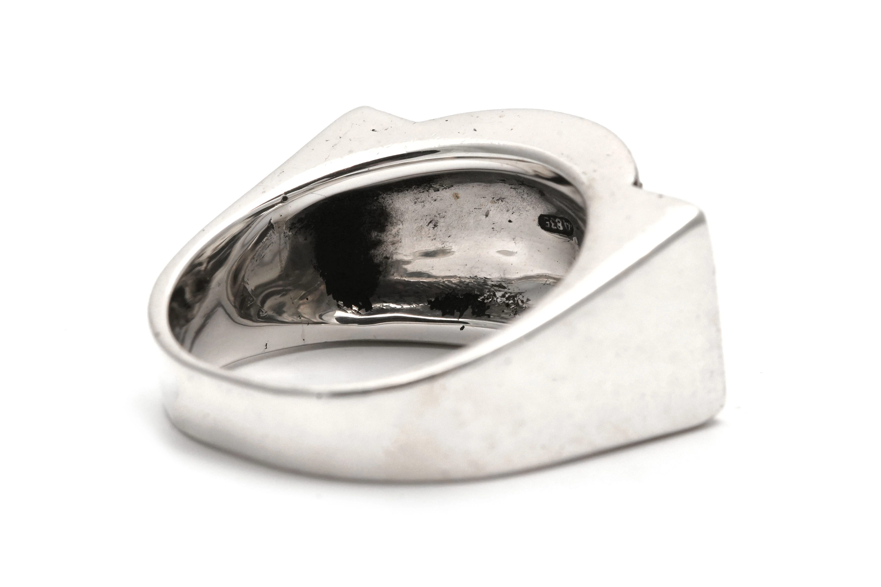 Bague Art Déco en argent 835 sertie de marcassites
