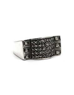 Bague Art Déco en argent 835 sertie de marcassites