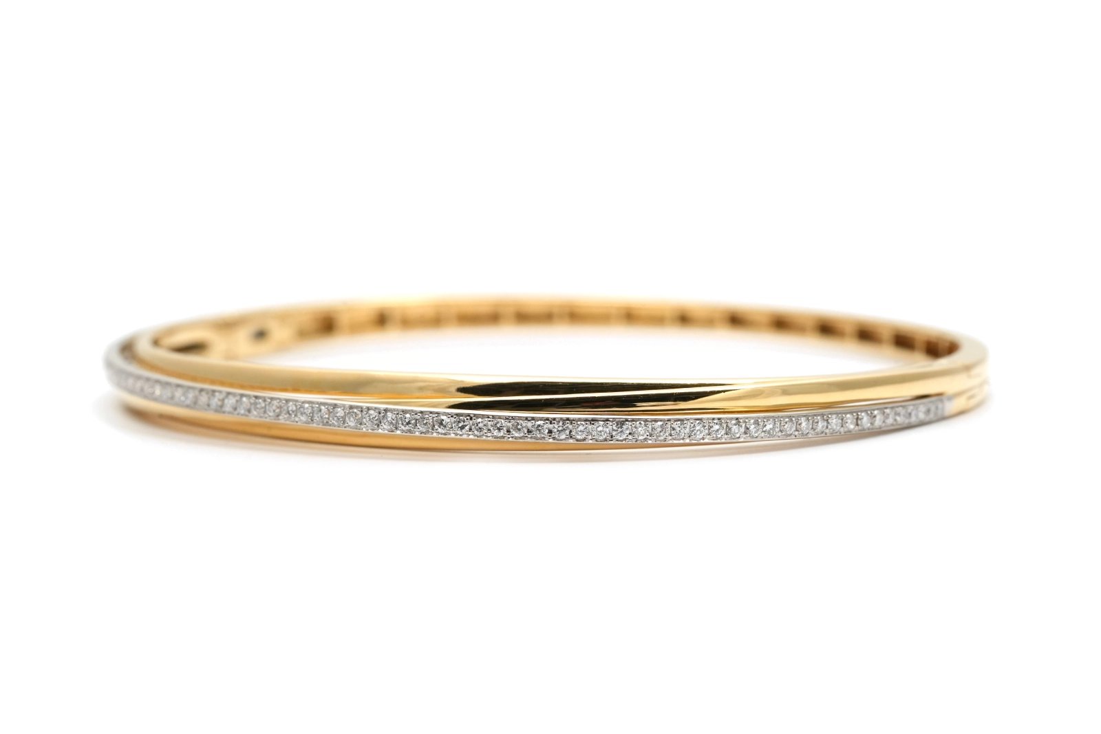 Bracelet contemporain en or jaune 18 carats serti de diamants taille "brillant" (+- 0.51 ct) - - 2