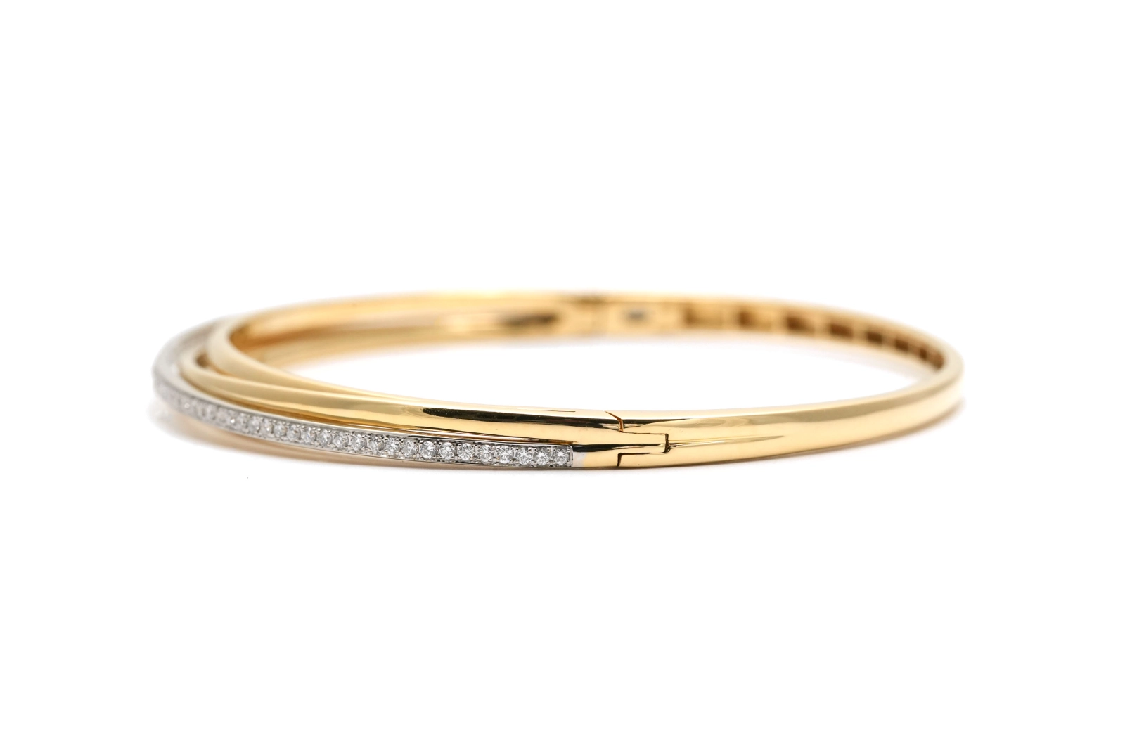 Bracelet contemporain en or jaune 18 carats serti de diamants taille "brillant" (+- 0.51 ct) - - 3
