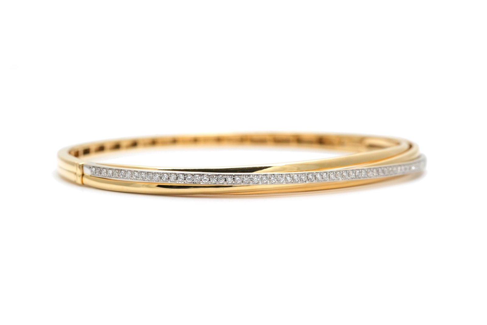 Bracelet contemporain en or jaune 18 carats serti de diamants taille "brillant" (+- 0.51 ct) - - 6