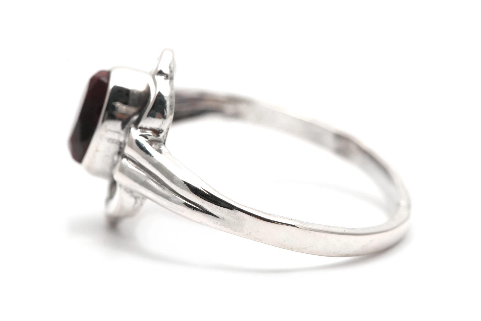 Bague Art Déco en argent 835 sertie d'un grenat - - 3