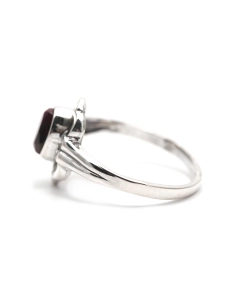 Bague Art Déco en argent 835 sertie d'un grenat - - 3