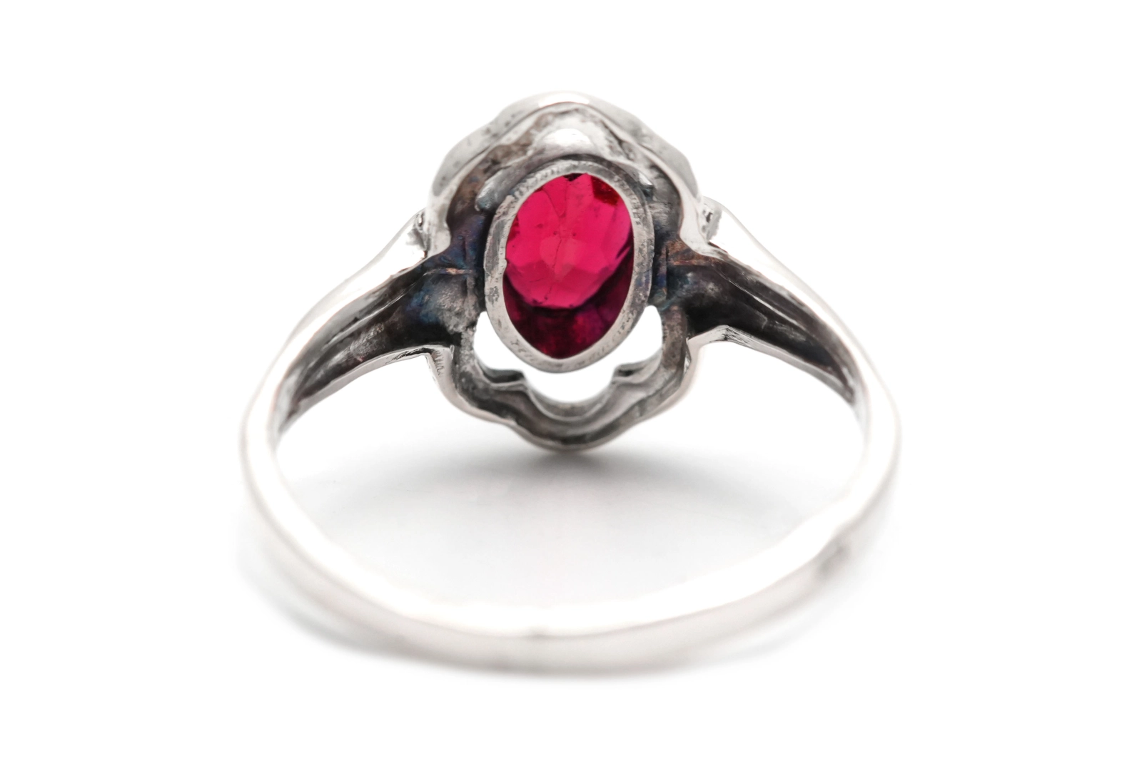 Bague Art Déco en argent 835 sertie d'un grenat - - 4