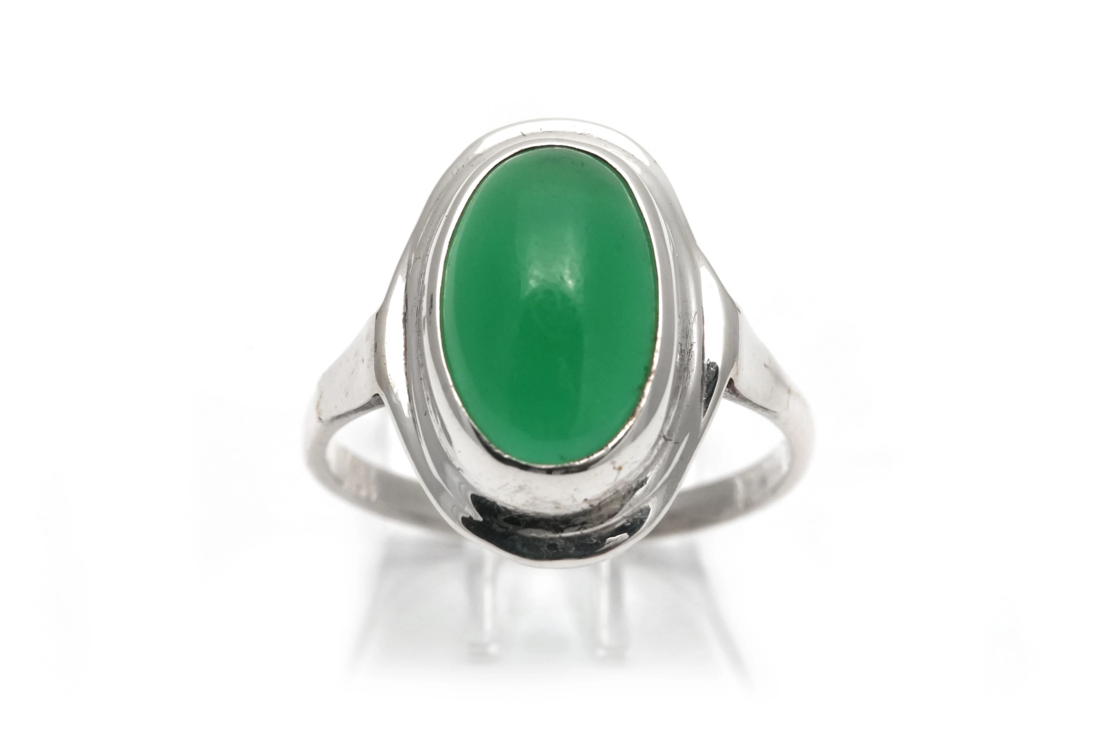Bague Art Déco en argent sertie d'une chrysocolle - - 2