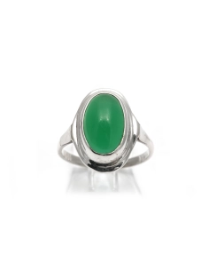 Bague Art Déco en argent sertie d'une chrysocolle - - 2