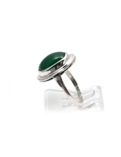 Bague Art Déco en argent sertie d'une chrysocolle - - 3