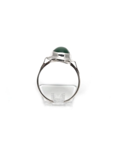 Bague Art Déco en argent sertie d'une chrysocolle - - 4
