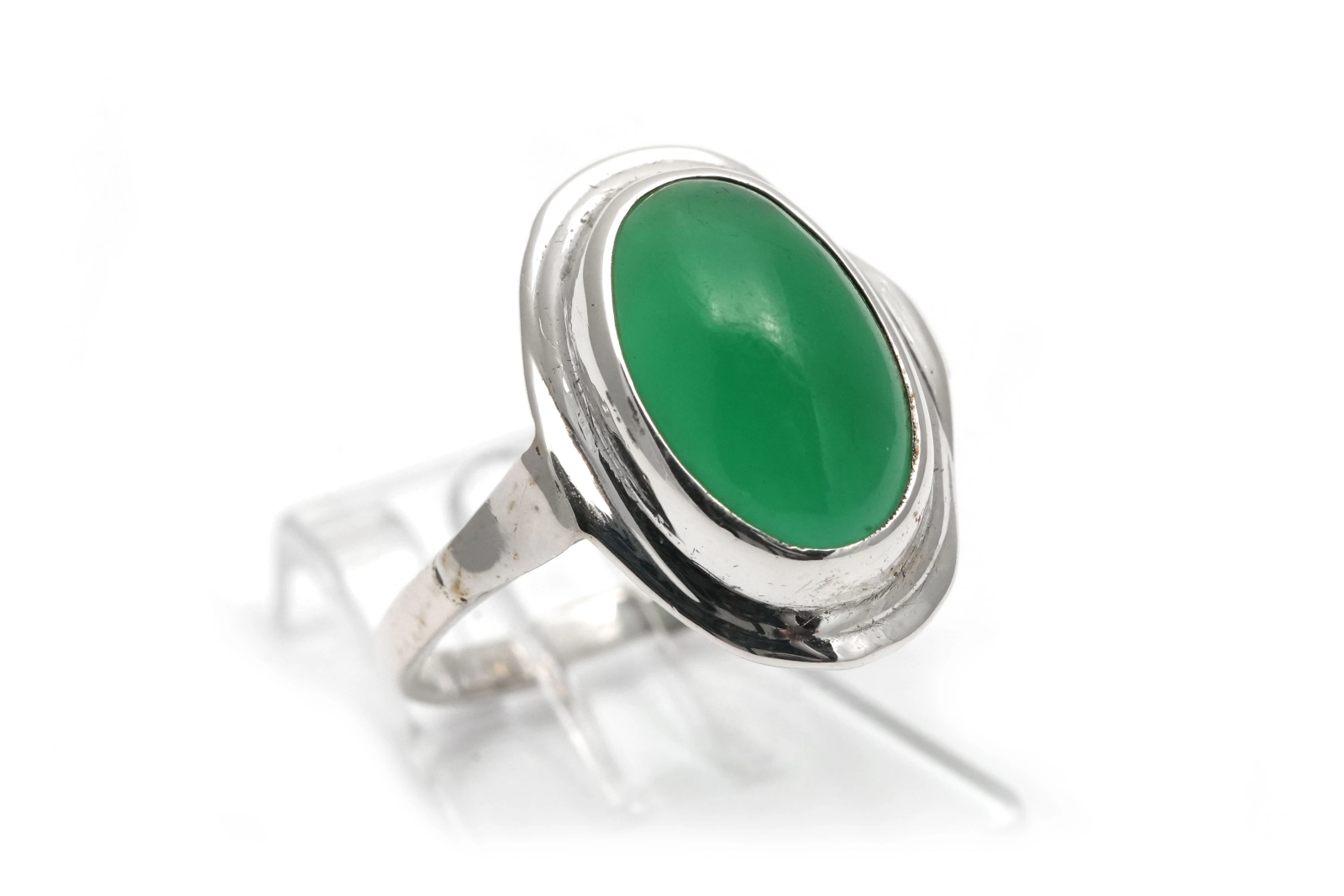Bague Art Déco en argent sertie d'une chrysocolle - - 6