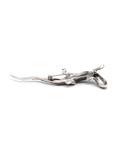 Broche lézard Art Déco en argent 835 sertie de marcassites - - 6