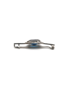 Broche Art Déco en argent sertie d'un saphir de synthèse et de zirconiums - - 4