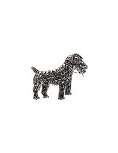 Broche Art Déco en argent sertie de marcassites et d'un rubis - - 2