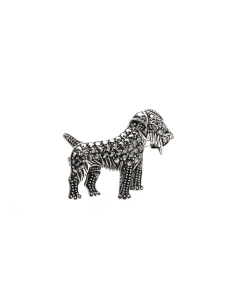 Broche Art Déco en argent sertie de marcassites et d'un rubis - - 6