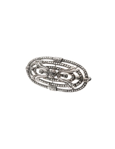 Broche Art Déco en argent 925 sertie de marcassites - - 1