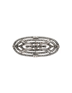 Broche Art Déco en argent 925 sertie de marcassites - - 2