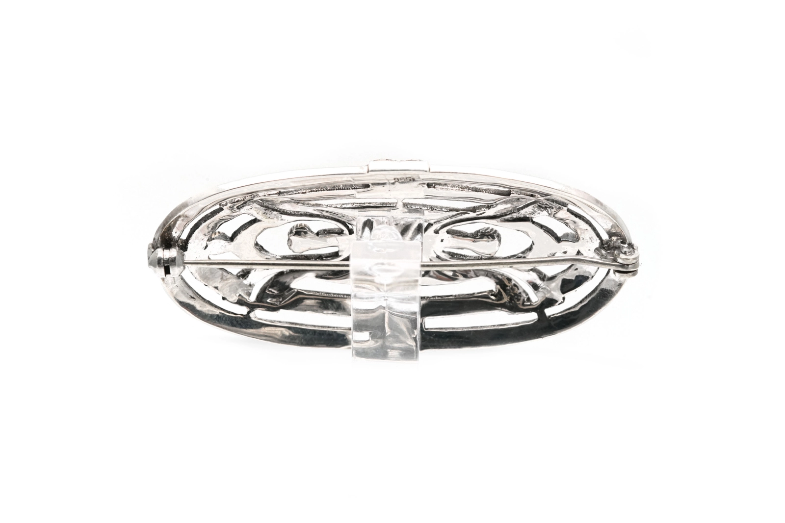 Broche Art Déco en argent 925 sertie de marcassites - - 4