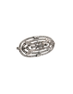 Broche Art Déco en argent 925 sertie de marcassites - - 6