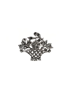 Broche Art Déco en argent 925 sertie de marcassites - - 2