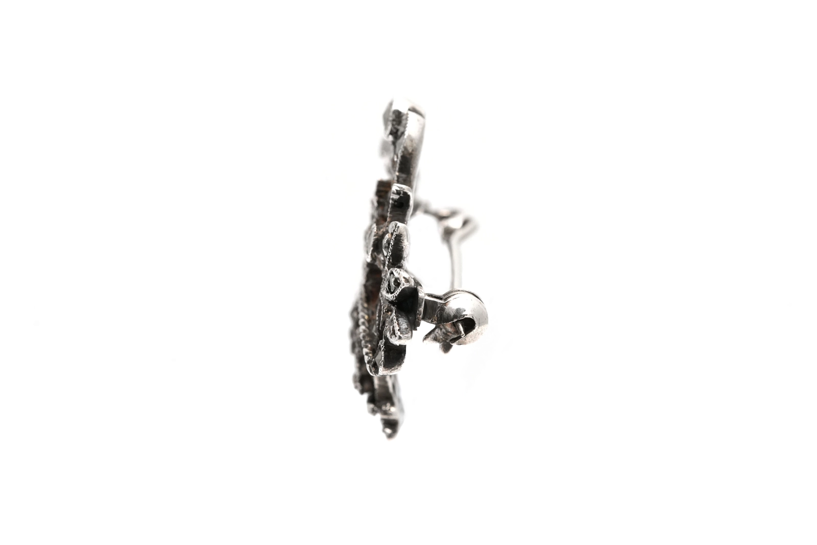 Broche Art Déco en argent 925 sertie de marcassites - - 3
