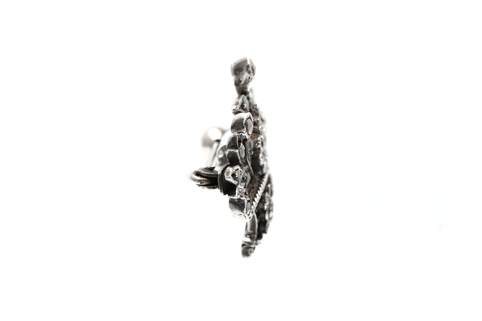 Broche Art Déco en argent 925 sertie de marcassites - - 5
