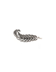 Broche plume Art Déco en argent 835 sertie de marcassites - - 1