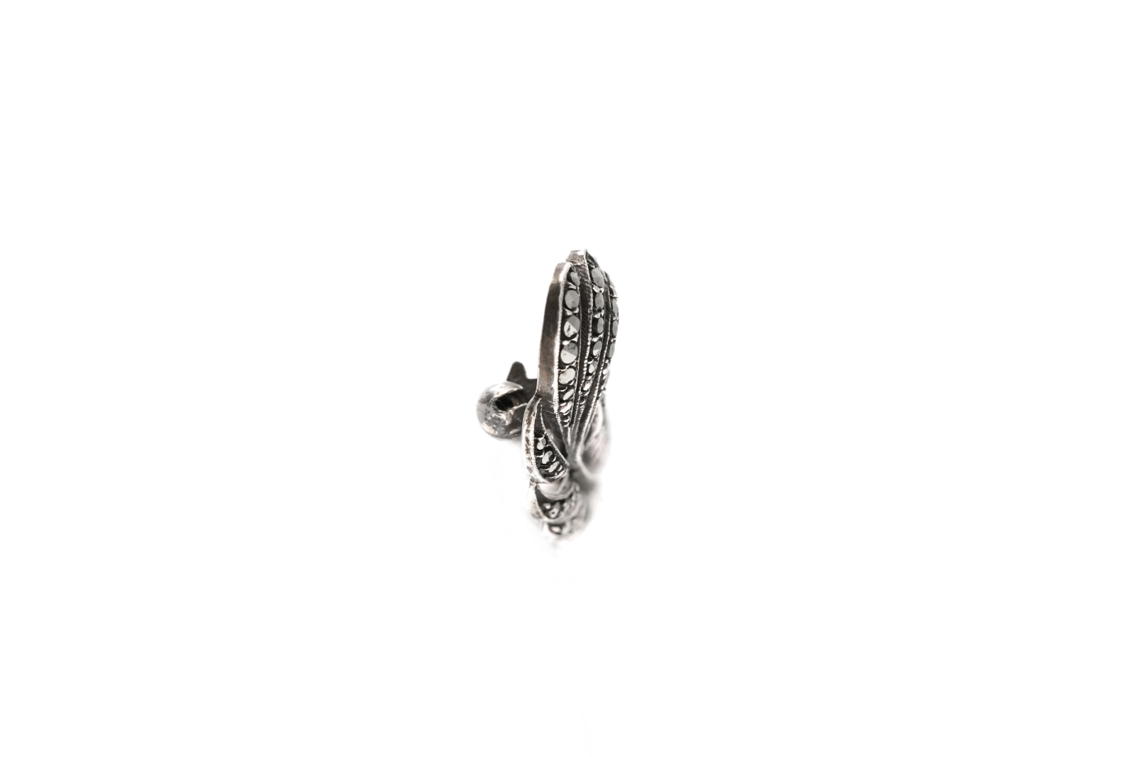 Broche plume Art Déco en argent 835 sertie de marcassites - - 5