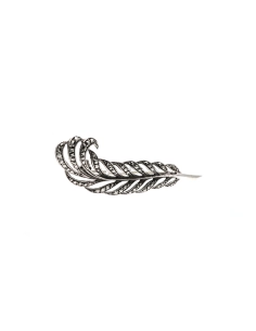 Broche plume Art Déco en argent 835 sertie de marcassites - - 6