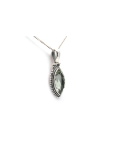 Pendentif contemporain en argent 925 serti d'une prasiolite - - 5