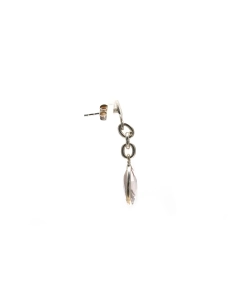 Boucles d'oreilles contemporaines en argent 925 serties de quartz rose - - 6