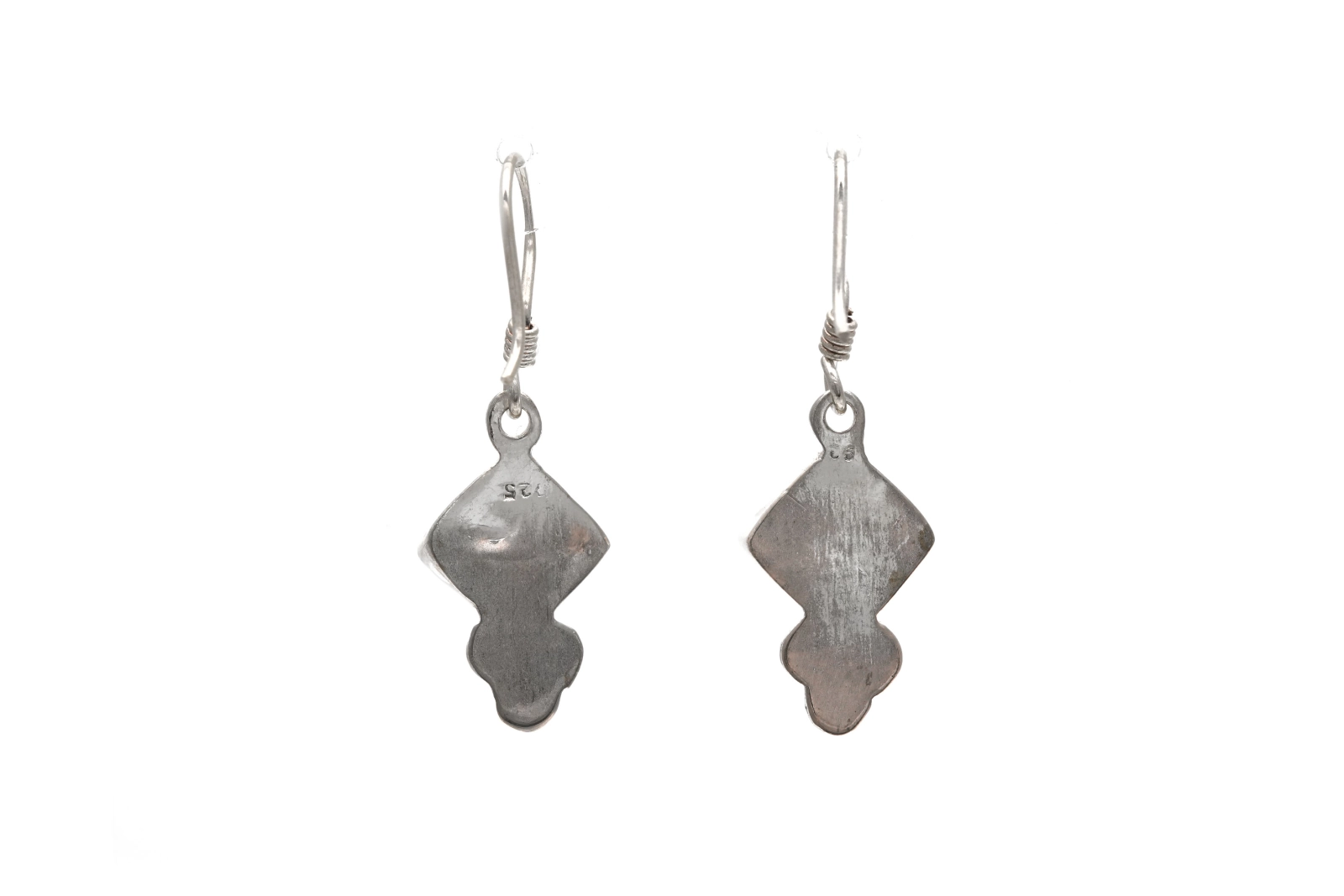 Boucles d'oreilles contemporaines en argent 925 serties de turquoises - - 4