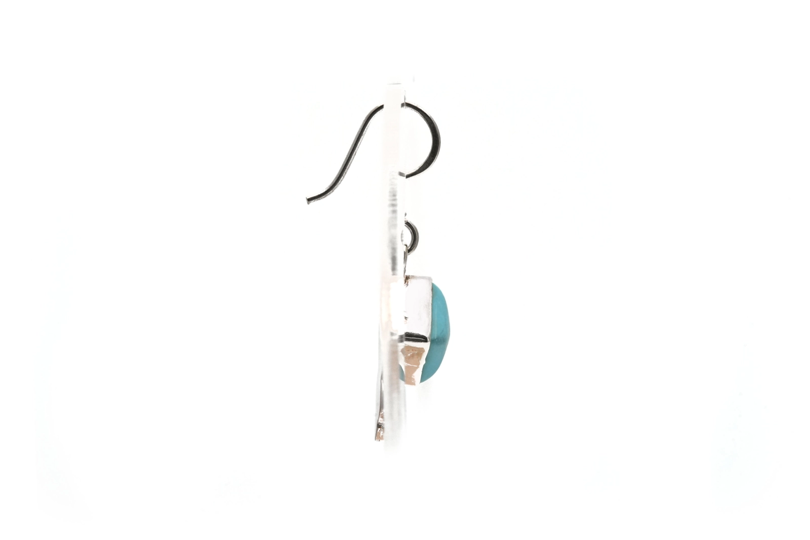 Boucles d'oreilles contemporaines en argent 925 serties de turquoises - - 5