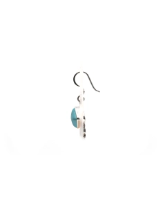 Boucles d'oreilles contemporaines en argent 925 serties de turquoises - - 6