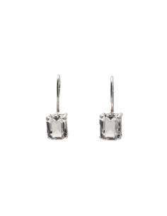 Boucles d'oreilles contemporaines en argent serties de zirconiums - - 1
